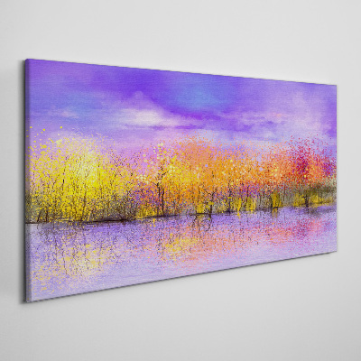 Colorful landscape in the water reflection Canvas print