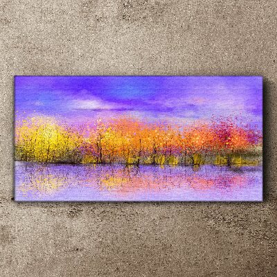 Colorful landscape in the water reflection Canvas print