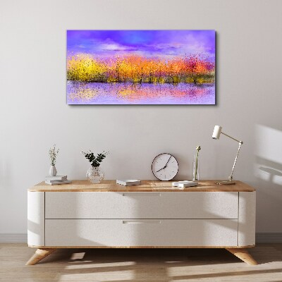 Colorful landscape in the water reflection Canvas print