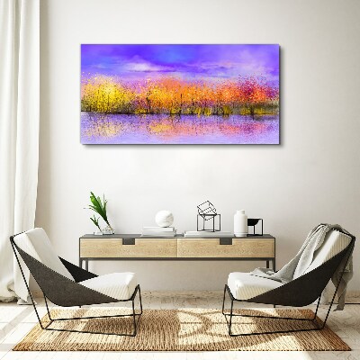 Colorful landscape in the water reflection Canvas print
