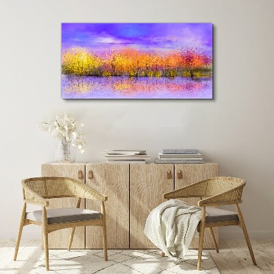 Colorful landscape in the water reflection Canvas print