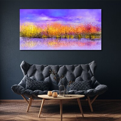 Colorful landscape in the water reflection Canvas print