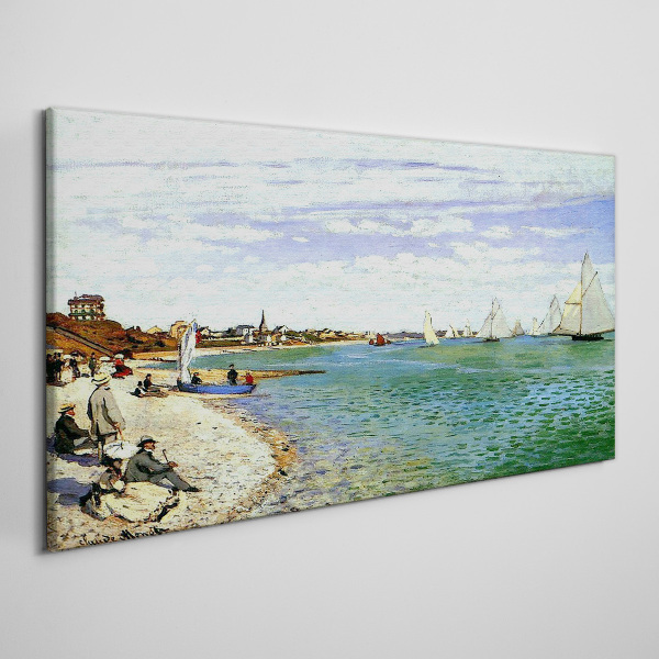 Seaside landscape with sailboats Canvas print