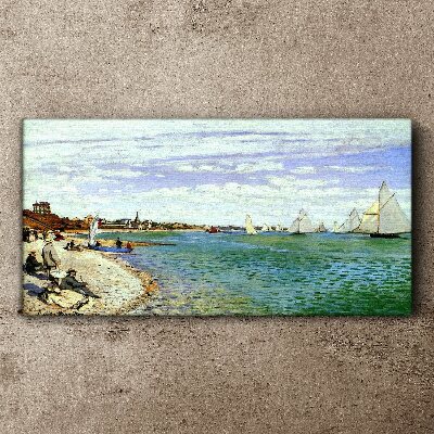 Seaside landscape with sailboats Canvas print