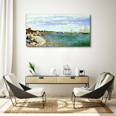 Seaside landscape with sailboats Canvas print