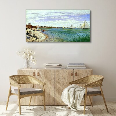 Seaside landscape with sailboats Canvas print