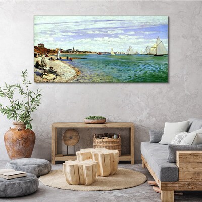 Seaside landscape with sailboats Canvas print