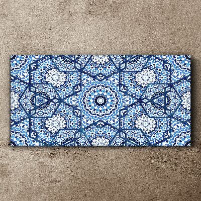 Geometric patterns in shades of blue Canvas Wall art