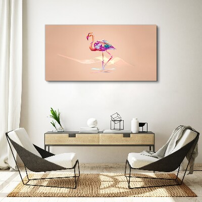 Pink flamingo on pastel background Canvas print