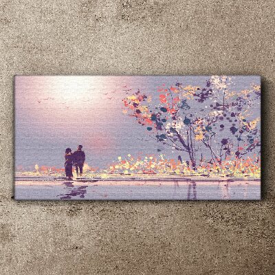 Romantic sunset walk Canvas print