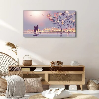 Romantic sunset walk Canvas print
