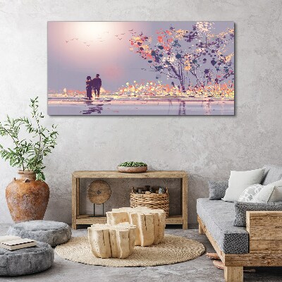 Romantic sunset walk Canvas print