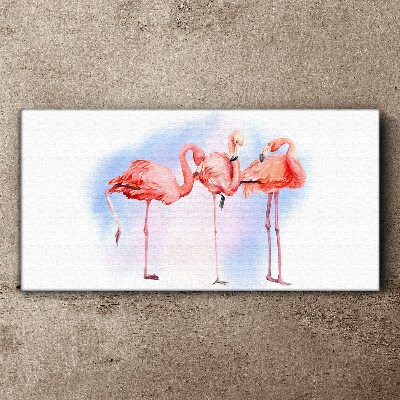 Animals birds flamingi Canvas Wall art