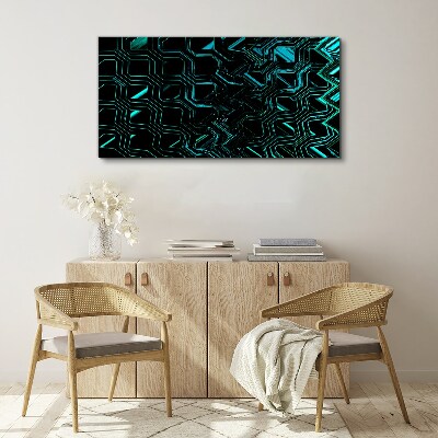Geometry in shades of turquoise Canvas print