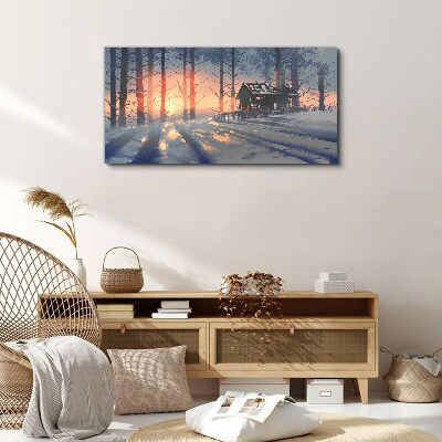 Winter morning in the forest Canvas print
