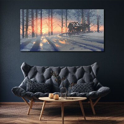 Winter morning in the forest Canvas print