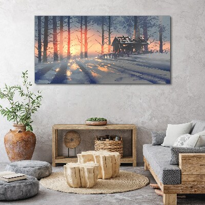 Winter morning in the forest Canvas print