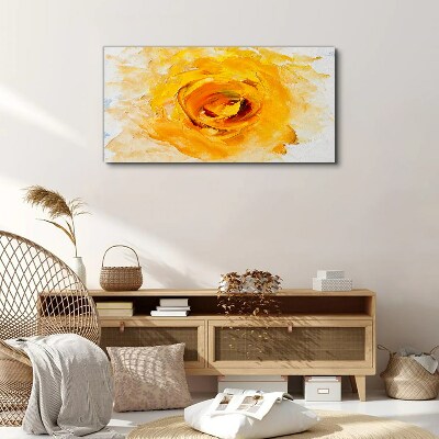Yellow rose on a light background Canvas print