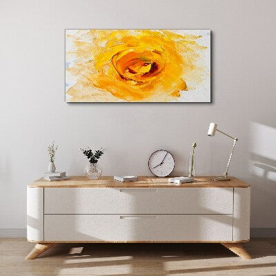 Yellow rose on a light background Canvas print