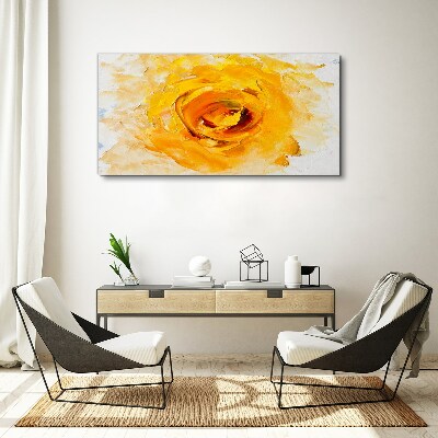 Yellow rose on a light background Canvas print