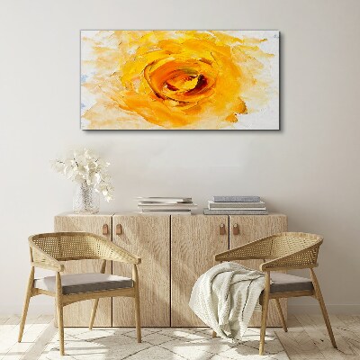 Yellow rose on a light background Canvas print