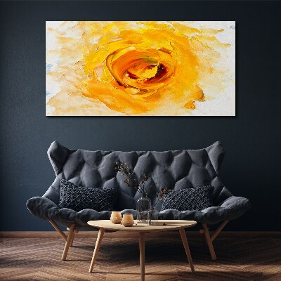 Yellow rose on a light background Canvas print