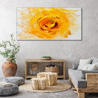 Yellow rose on a light background Canvas print