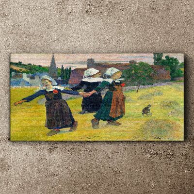 Dancing girls in the countryside Canvas print