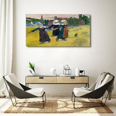 Dancing girls in the countryside Canvas print