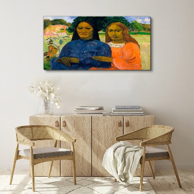 Two women paul gauguin Canvas print