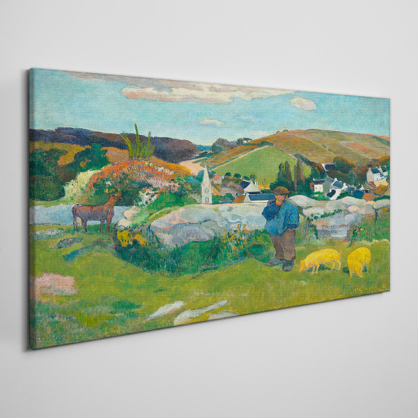 Boy in the landscape Canvas print