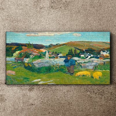 Boy in the landscape Canvas print