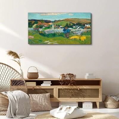 Boy in the landscape Canvas print