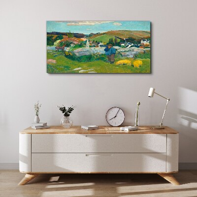 Boy in the landscape Canvas print