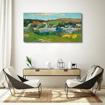 Boy in the landscape Canvas print