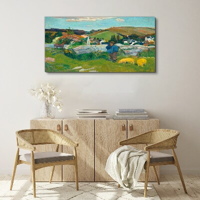 Boy in the landscape Canvas print