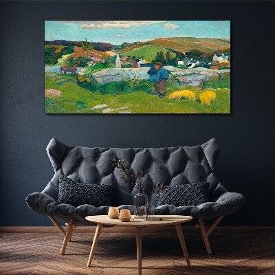 Boy in the landscape Canvas print