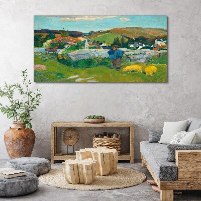 Boy in the landscape Canvas print
