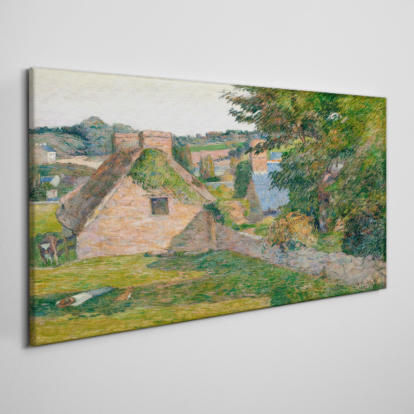 Rural scenery with cottages Canvas print