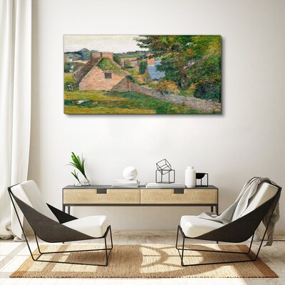 Rural scenery with cottages Canvas print