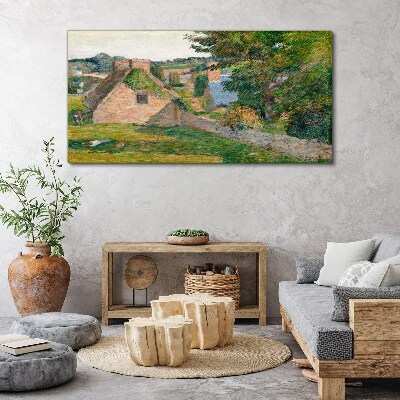 Rural scenery with cottages Canvas print