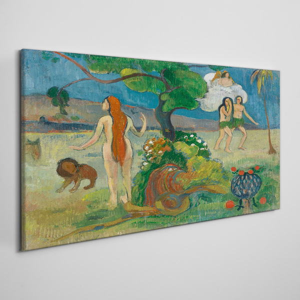 Paradise landscape with characters Canvas print