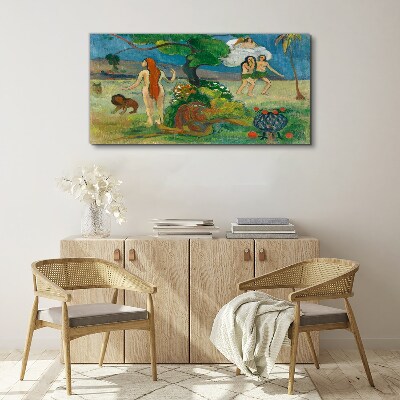 Paradise landscape with characters Canvas print
