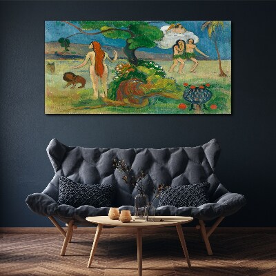 Paradise landscape with characters Canvas print