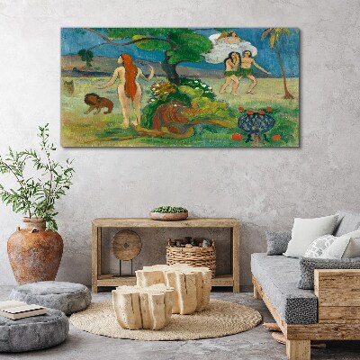 Paradise landscape with characters Canvas print