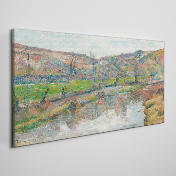 A peaceful landscape by the river Canvas print
