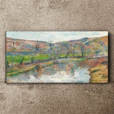A peaceful landscape by the river Canvas print
