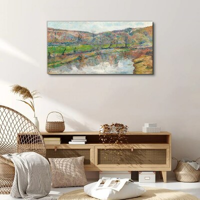 A peaceful landscape by the river Canvas print