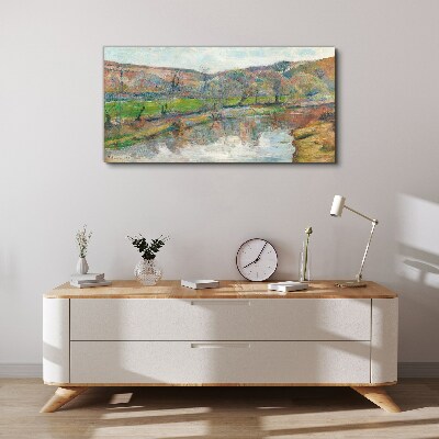 A peaceful landscape by the river Canvas print