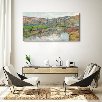 A peaceful landscape by the river Canvas print